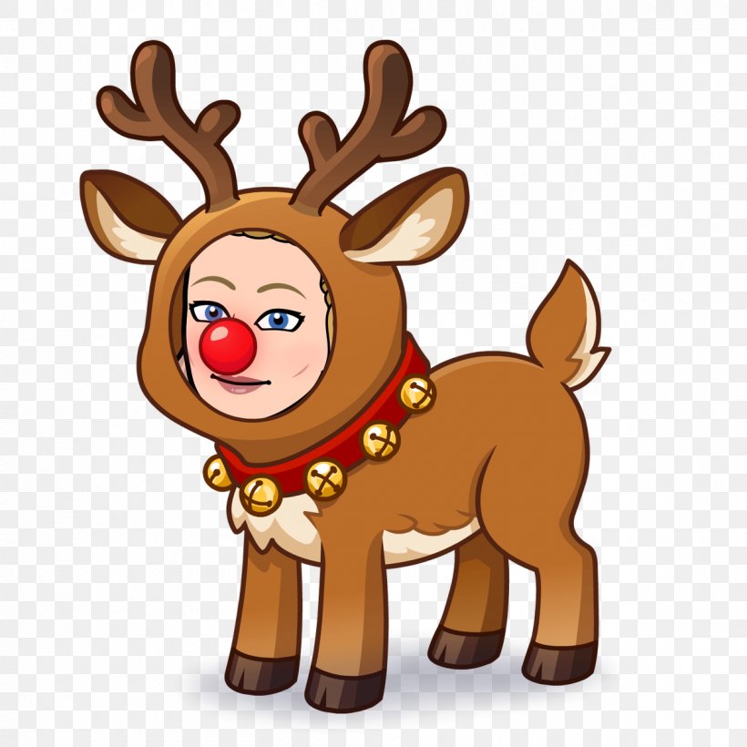 Bitstrips Reindeer Facebook Snapchat Sticker, PNG, 1200x1200px, Bitstrips, Animated Cartoon, Animation, Avatar, Cartoon Download Free