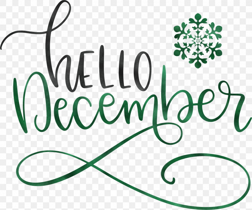 Hello December Winter, PNG, 2741x2290px, Hello December, Calligraphy, Geometry, Green, Line Download Free