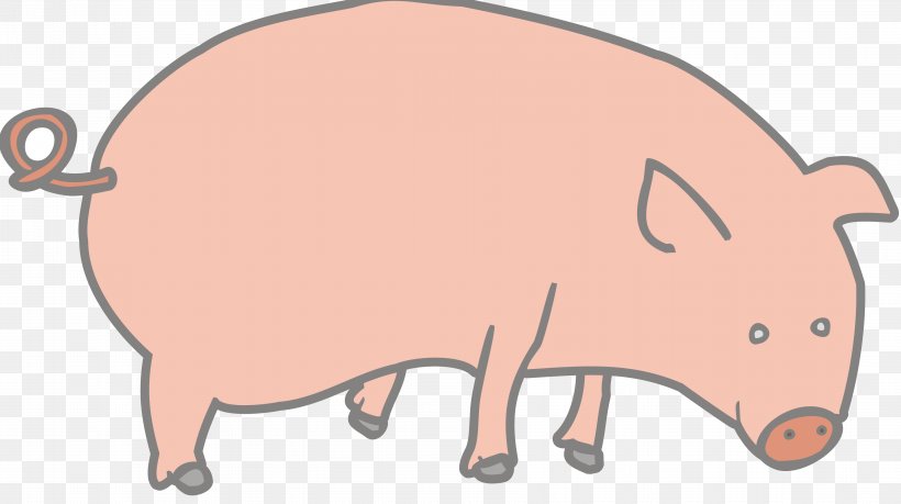 Pig Clip Art, PNG, 3553x1989px, Pig, Animal Figure, Cartoon, Cattle Like Mammal, Domestic Pig Download Free