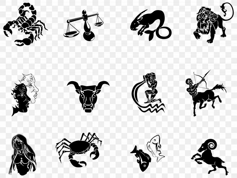 Astrological Sign Zodiac Horoscope Astrology Clip Art, PNG, 6286x4725px, Astrological Sign, Astrological Compatibility, Astrological Symbols, Astrology, Black And White Download Free