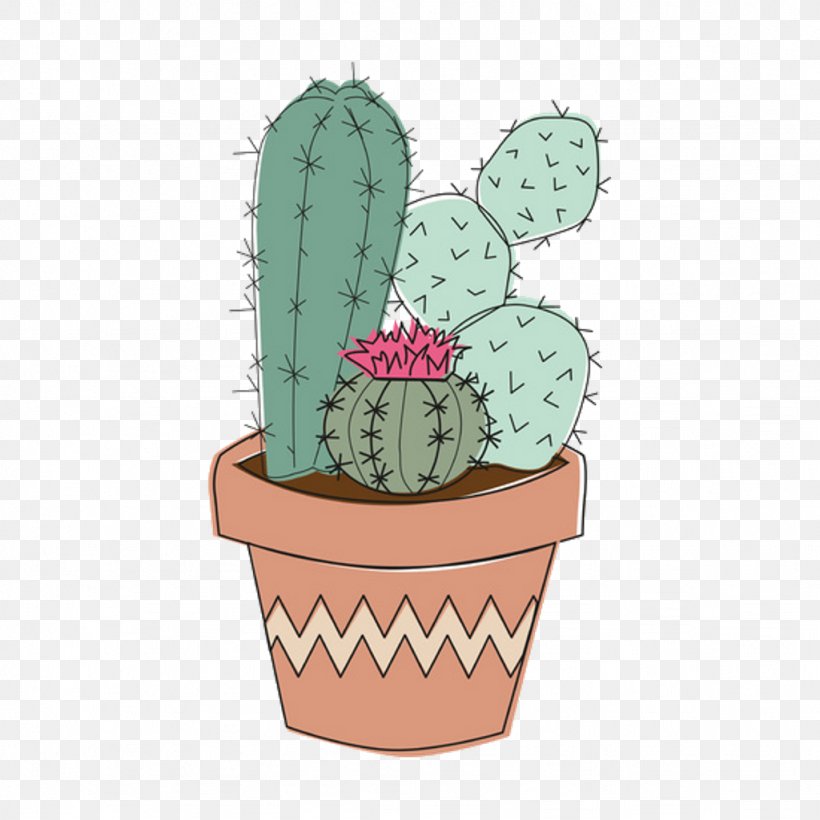 Cactus Drawing Clip Art Image, PNG, 1024x1024px, Cactus, Caryophyllales, Drawing, Flower, Flowerpot Download Free