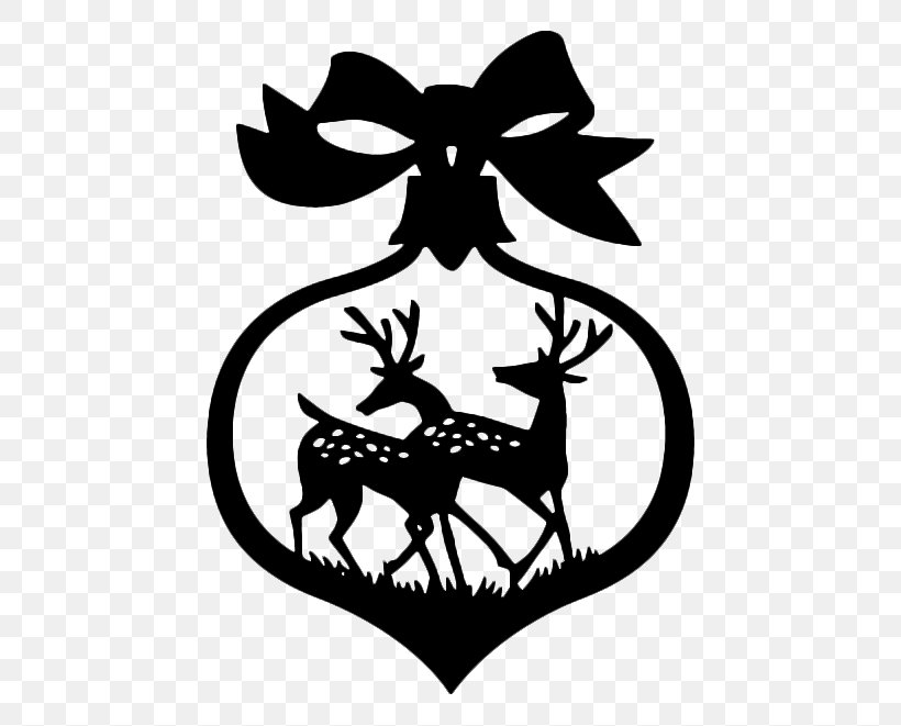 Silhouette Reindeer Candy Cane Christmas Papercutting, PNG, 500x661px, Silhouette, Antler, Artwork, Black And White, Bombka Download Free