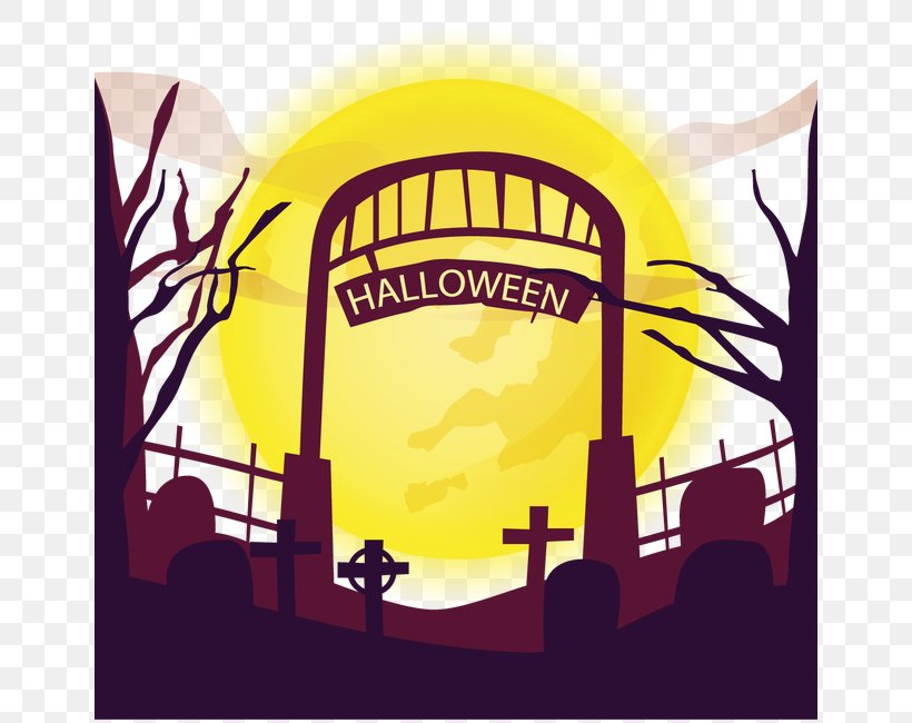 Halloween Cemetery Euclidean Vector Illustration, PNG, 650x650px, Halloween, Advertising, Art, Brand, Cemetery Download Free