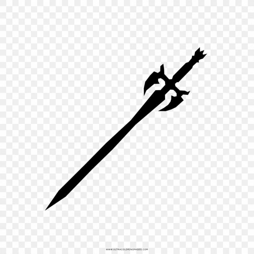 Sword Drawing Coloring Book Black And White, PNG, 1000x1000px, Sword, Ausmalbild, Black And White, Chinese Martial Arts, Cold Weapon Download Free