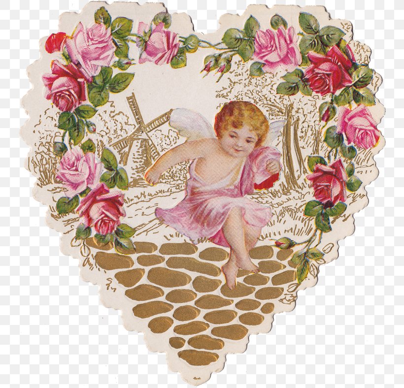 Garden Roses Heart Ephemera Paper, PNG, 748x788px, Garden Roses, Blossom, Cupid, Cut Flowers, Ephemera Download Free