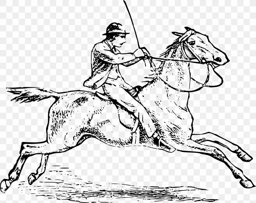 Horse Equestrian Rein Clip Art, PNG, 2352x1861px, Horse, Art, Black And White, Bridle, Canter And Gallop Download Free