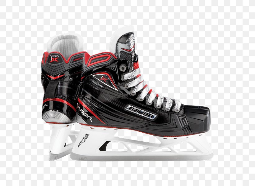 Bauer Hockey Goaltender Ice Hockey Goaltending Equipment Ice Skates, PNG, 555x600px, Bauer Hockey, Athletic Shoe, Basketball Shoe, Black, Ccm Hockey Download Free