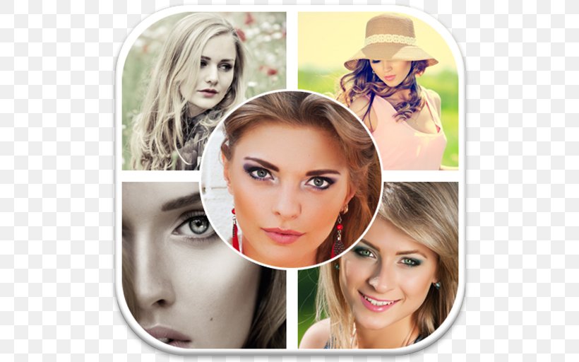 Collage Android Photography Photomontage, PNG, 512x512px, Collage, Android, Bangs, Beauty, Blond Download Free