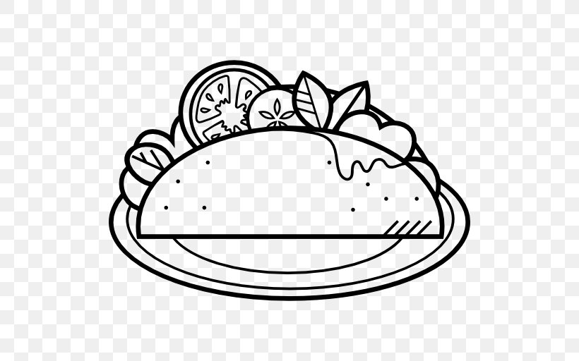 Taco Mexican Cuisine Clip Art, PNG, 512x512px, Taco, Area, Black And White, Food, Head Download Free