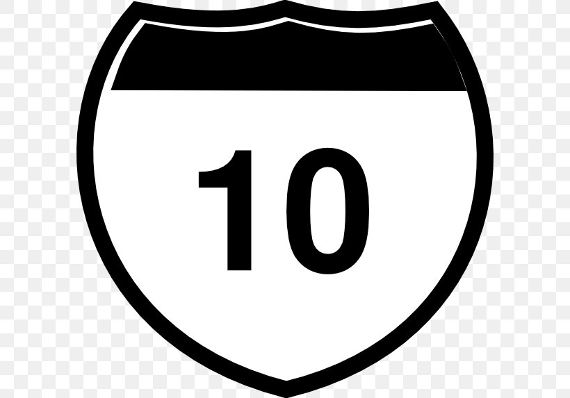 Interstate 10 Interstate 5 In California US Interstate Highway System Interstate 40, PNG, 600x573px, Interstate 10, Area, Black And White, Brand, Highway Download Free