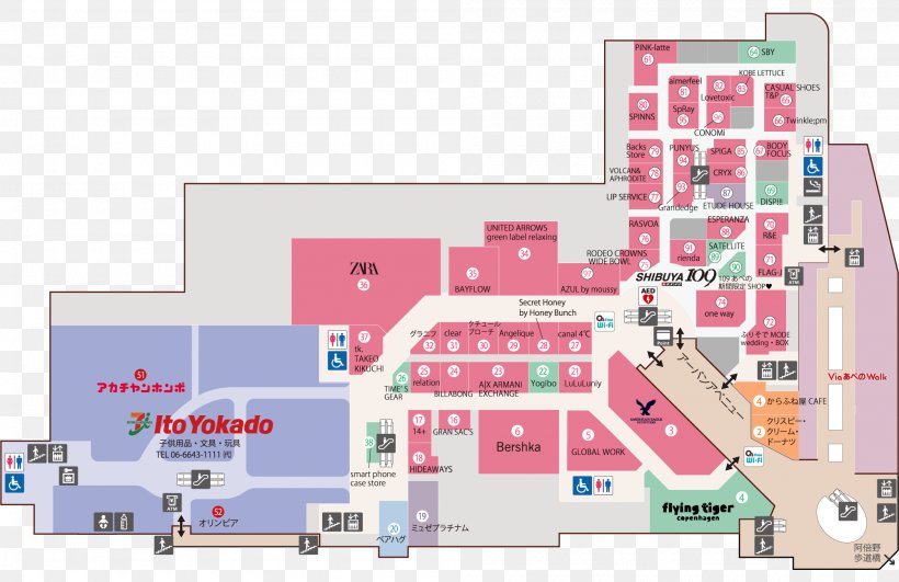 Shibuya 109, Abeno Q's Mall Yogibo Abeno Cues Town SHIBUYA109 Shopping Centre, PNG, 2000x1296px, Shopping Centre, Architecture, Building, Floor Plan, Krispy Kreme Download Free