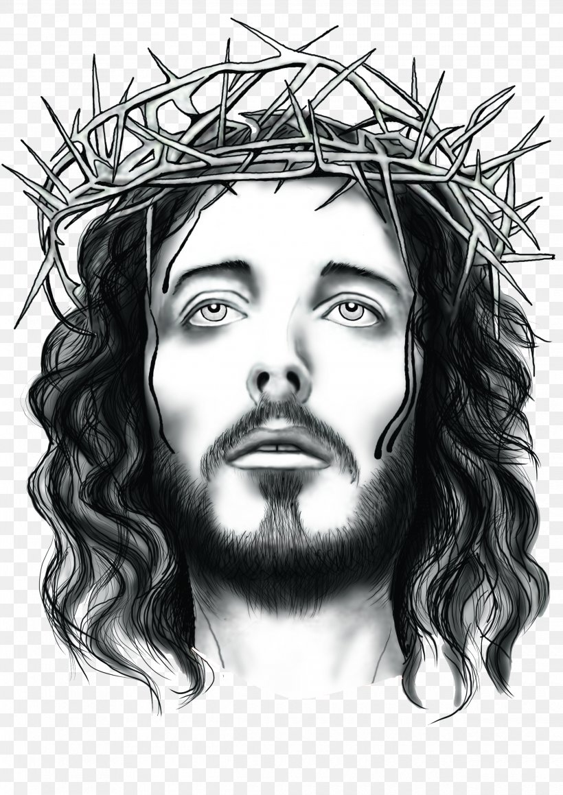 Holy Face Of Jesus T-shirt Hoodie Spreadshirt, PNG, 2480x3508px, Jesus, Art, Artwork, Beard, Black And White Download Free