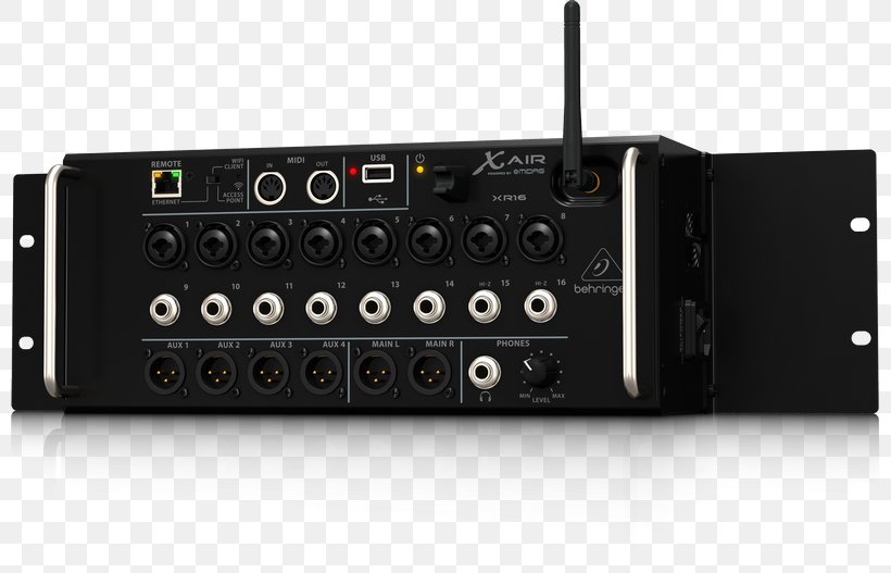 Microphone Behringer X Air XR18 Behringer X Air XR16 Behringer X Air XR12, PNG, 800x527px, 19inch Rack, Microphone, Audio Equipment, Audio Mixers, Audio Receiver Download Free