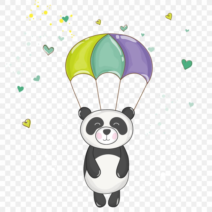 Giant Panda Bear Baby Shower Clip Art, PNG, 945x945px, Giant Panda, Baby Shower, Balloon, Bear, Cartoon Download Free