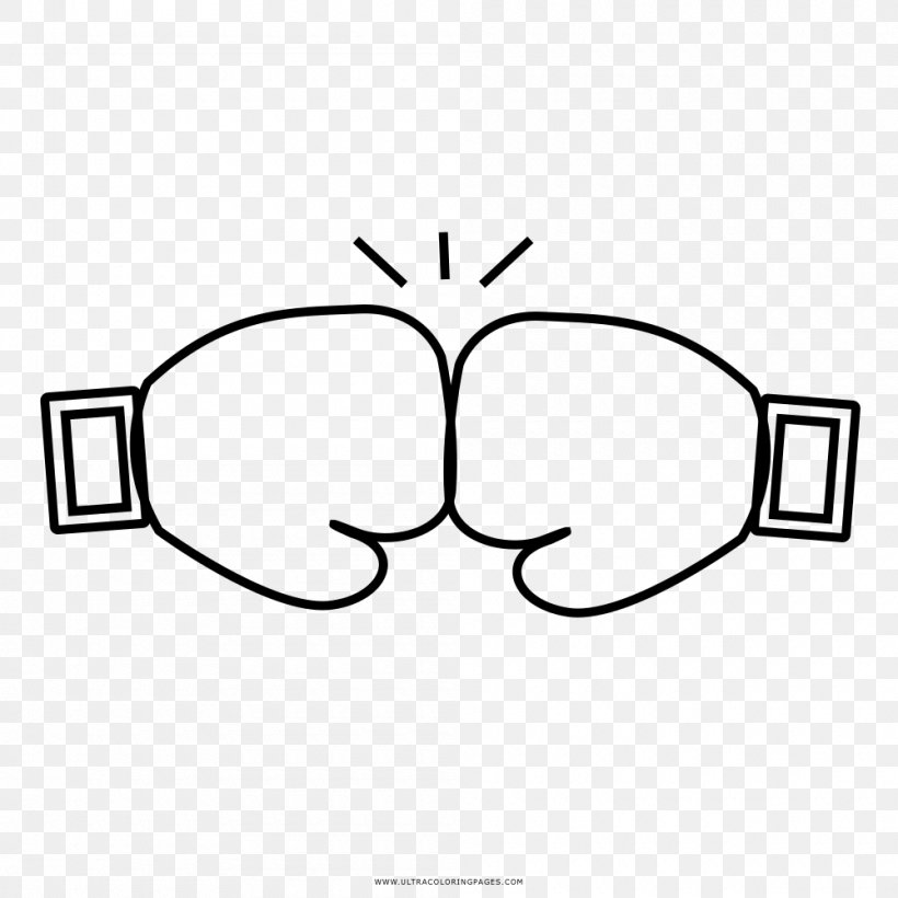 Boxing Glove Drawing Coloring Book, PNG, 1000x1000px, Boxing Glove, Area, Artwork, Ausmalbild, Black Download Free