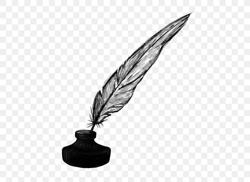 Quill Paper Inkwell, PNG, 551x596px, Quill, Black And White, Bottle, Feather, Fountain Pen Download Free
