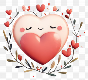 Cute Valentine - Cute Heart With Flowers PNG