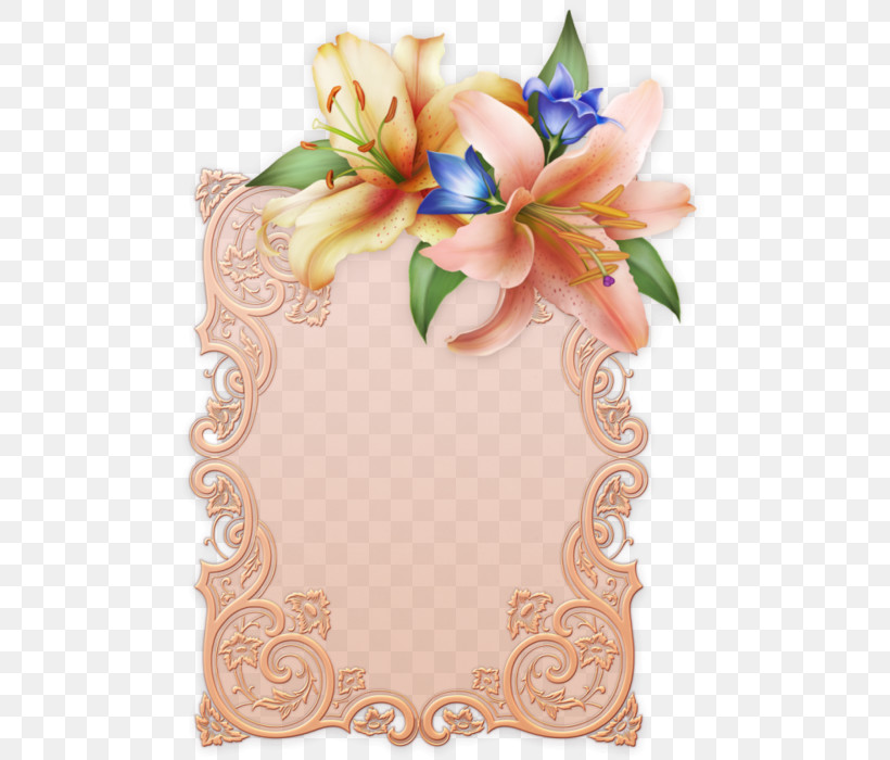 Picture Frame, PNG, 490x700px, Flower, Floral Design, Picture Frame, Plant, Ribbon Download Free