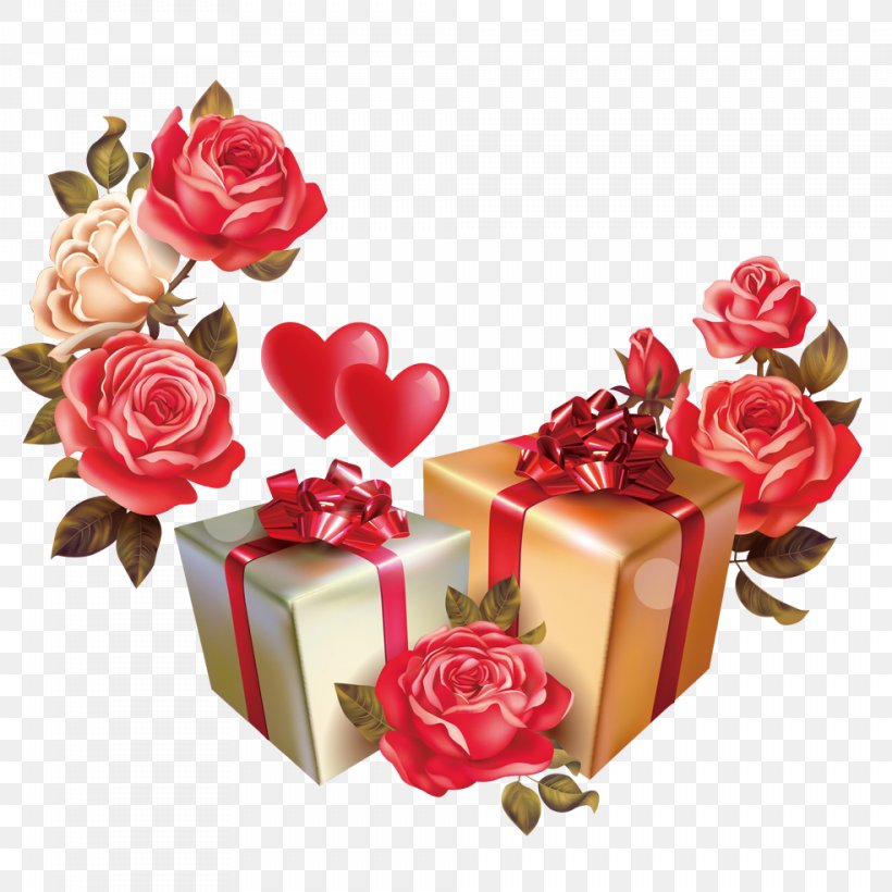 Valentines Day Gift Flower Box Clip Art, PNG, 984x984px, Valentines Day, Artificial Flower, Beach Rose, Birthday, Box Download Free