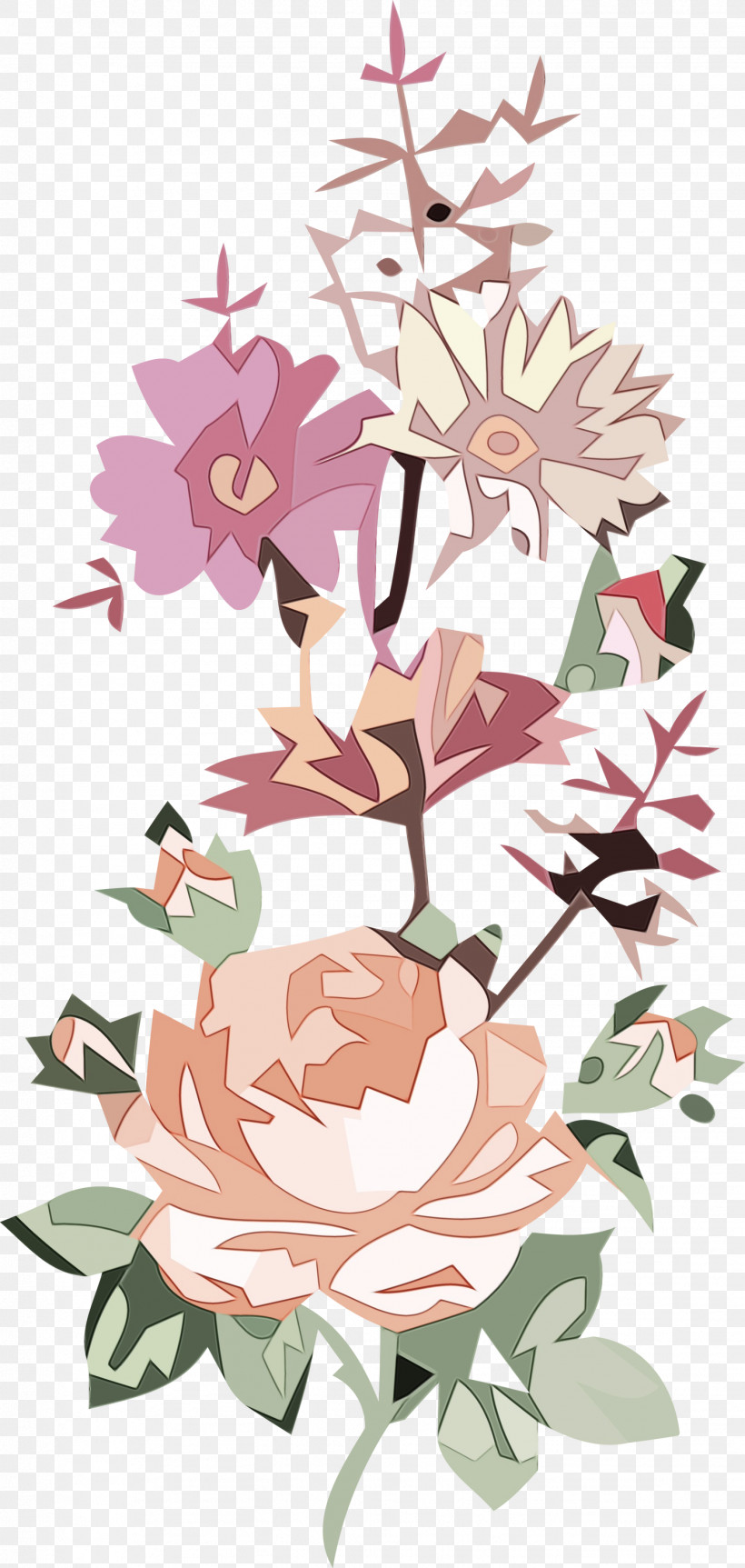 Floral Design, PNG, 1426x3000px, Watercolor, Biology, Branching, Floral Design, Flower Download Free