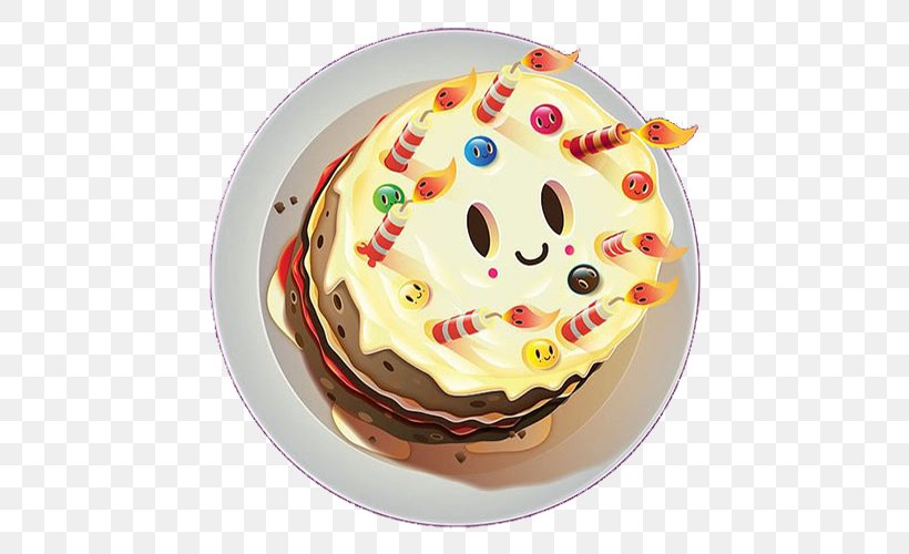 Birthday Cake Hamburger Food Pokedstudio Illustration, PNG, 500x500px, Birthday Cake, Baked Goods, Baking, Behance, Buttercream Download Free