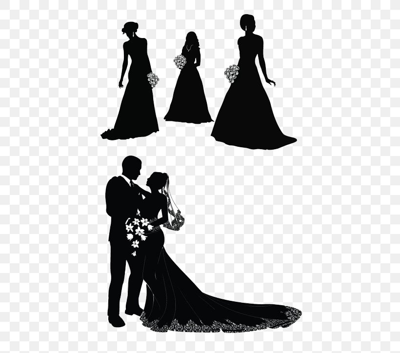 Bridegroom Wedding Clip Art, PNG, 500x724px, Bride, Black, Black And White, Bridegroom, Dress Download Free