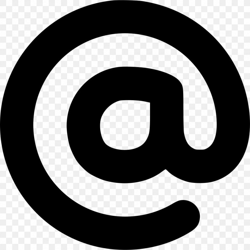 Email Clip Art Symbol At Sign, PNG, 980x980px, Email, At Sign, Black, Blackandwhite, Email Address Download Free