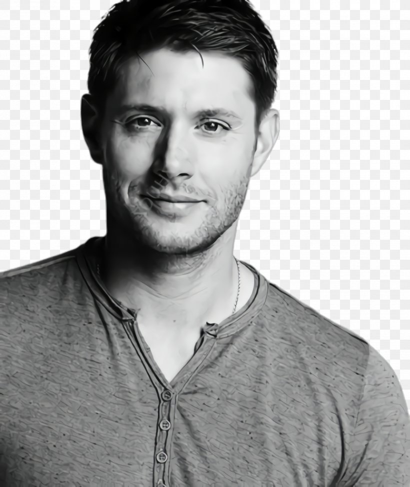 Hair Cartoon, PNG, 1832x2180px, Jensen Ackles, Actor, Black Hair, Blackandwhite, Caesar Cut Download Free