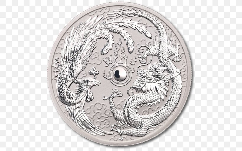 Silver Coin Silver Coin Perth Mint China, PNG, 512x512px, Coin, China, Chinese Dragon, Currency, Dragon Download Free