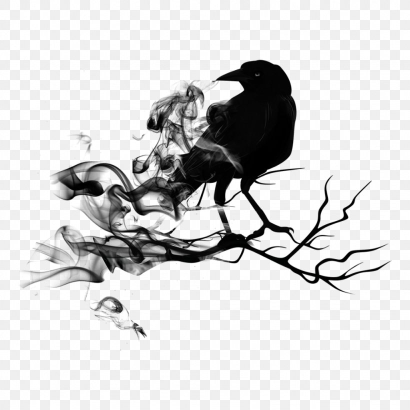 Common Raven Bird Crow Clip Art, PNG, 1024x1024px, Common Raven, Art, Beak, Bird, Black And White Download Free
