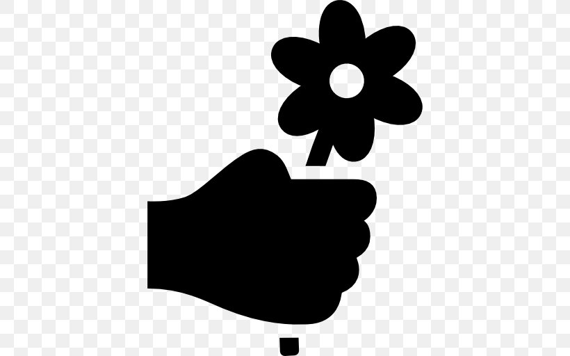 Flower Hand, PNG, 512x512px, Flower, Black, Black And White, Gesture, Hand Download Free