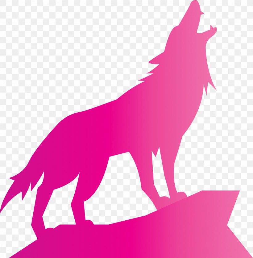 Wolf, PNG, 2942x3000px, Wolf, Magenta, Pink, Red Fox, Silhouette Download Free