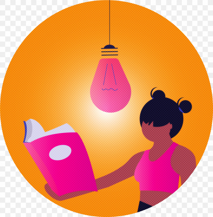 Girl Book Reading, PNG, 2946x3000px, Girl, Book, Circle, Lantern, Orange Download Free