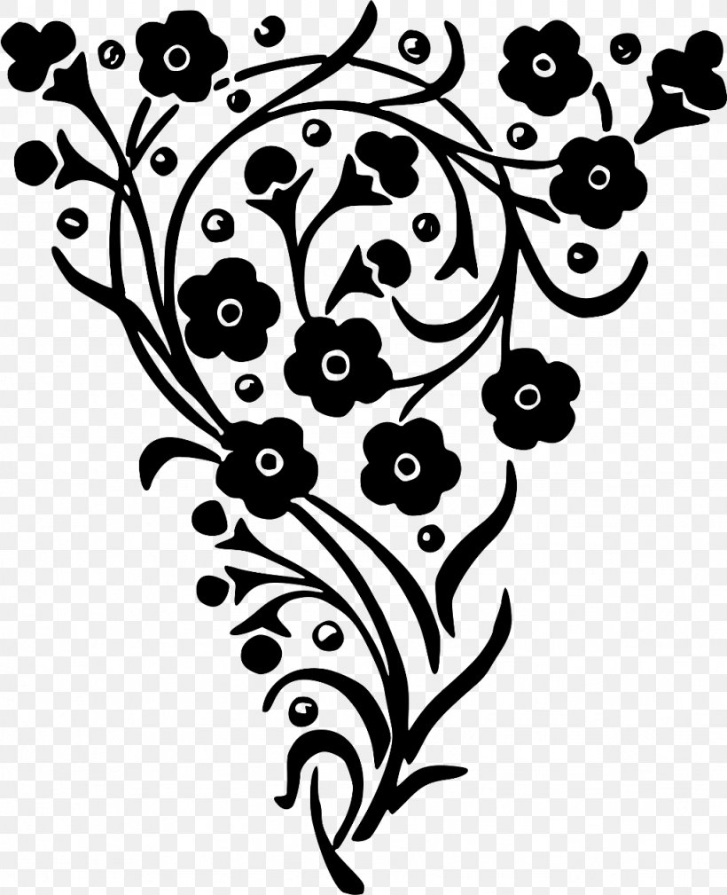 Black And White Flower, PNG, 1024x1261px, Floral Design, Black, Black And White, Blackandwhite, Branch Download Free