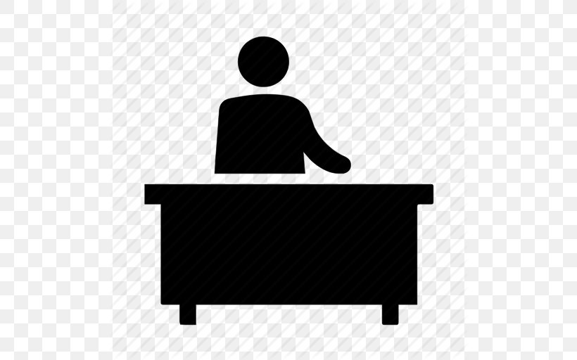 Desk Receptionist Iconfinder The Noun Project, PNG, 512x512px, Desk, Black, Black And White, Brand, Business Download Free