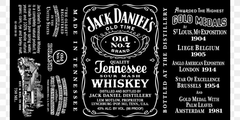 Jack Daniel's Lynchburg Tennessee Whiskey Logo, PNG, 1200x600px, Lynchburg, Advertising, Black And White, Bottle, Brand Download Free