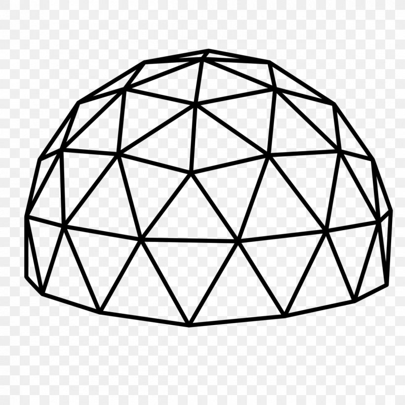 Geodesic Dome The Dome Triangle, PNG, 1200x1200px, Geodesic Dome, Area, Auto Part, Black And White, Building Download Free