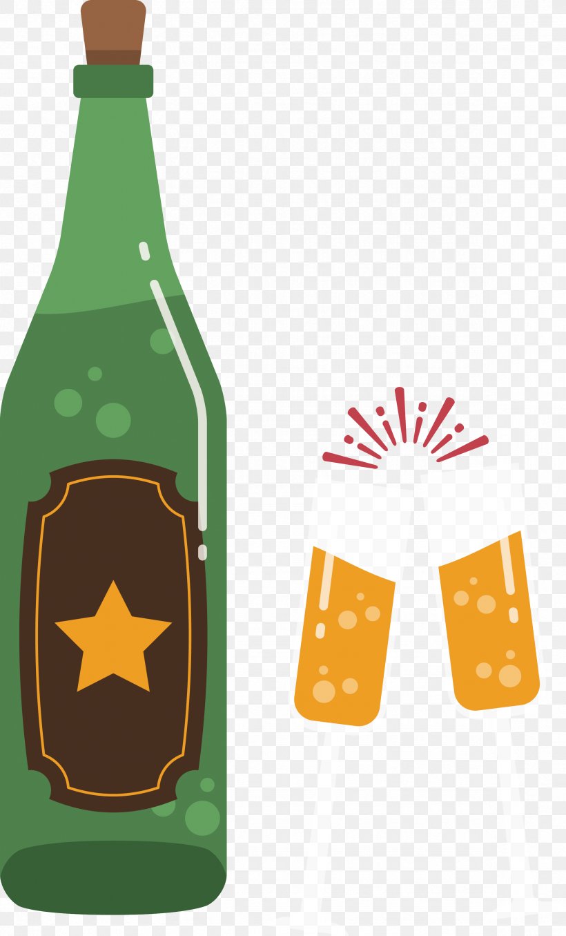 Champagne New Year Fireworks Illustration, PNG, 2366x3911px, Champagne, Alcoholic Beverage, Beer Bottle, Bottle, Chinese New Year Download Free
