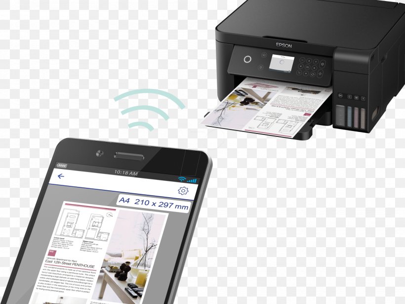 Multi-function Printer Epson Inkjet Printing Duplex Printing, PNG, 1998x1500px, Printer, Automatic Document Feeder, Color Printing, Communication Device, Duplex Printing Download Free