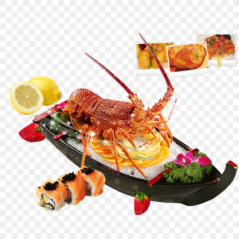 Seafood Sushi Palinurus Elephas Lobster Cantonese Cuisine, PNG, 2000x2000px, Seafood, American Lobster, Animal Source Foods, Big Lobster, Cantonese Cuisine Download Free