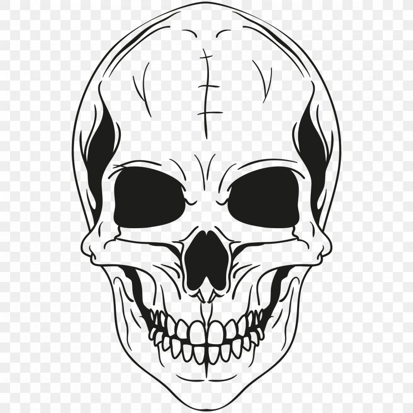 Calavera Skull Clip Art, PNG, 2000x2000px, Calavera, Black And White, Bone, Drawing, Face Download Free