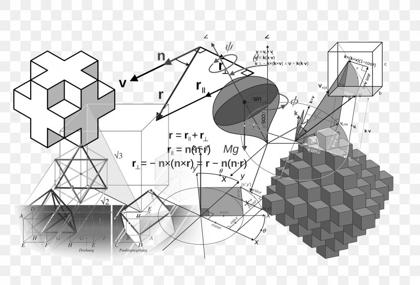 Mathematics Geometry Formula Trigonometry Cube, PNG, 1920x1308px, Mathematics, Algebra, Black And White, Cube, Diagram Download Free