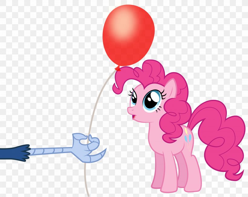 Pinkie Pie Pony Rainbow Dash Balloon Horse, PNG, 6290x5000px, Watercolor, Cartoon, Flower, Frame, Heart Download Free