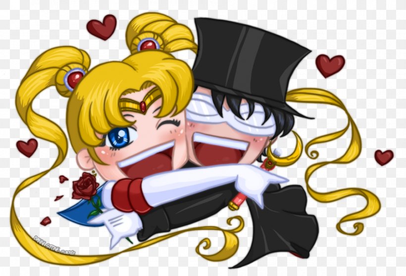 Tuxedo Mask Chibiusa Sailor Moon Sailor Senshi, PNG, 900x614px, Watercolor, Cartoon, Flower, Frame, Heart Download Free