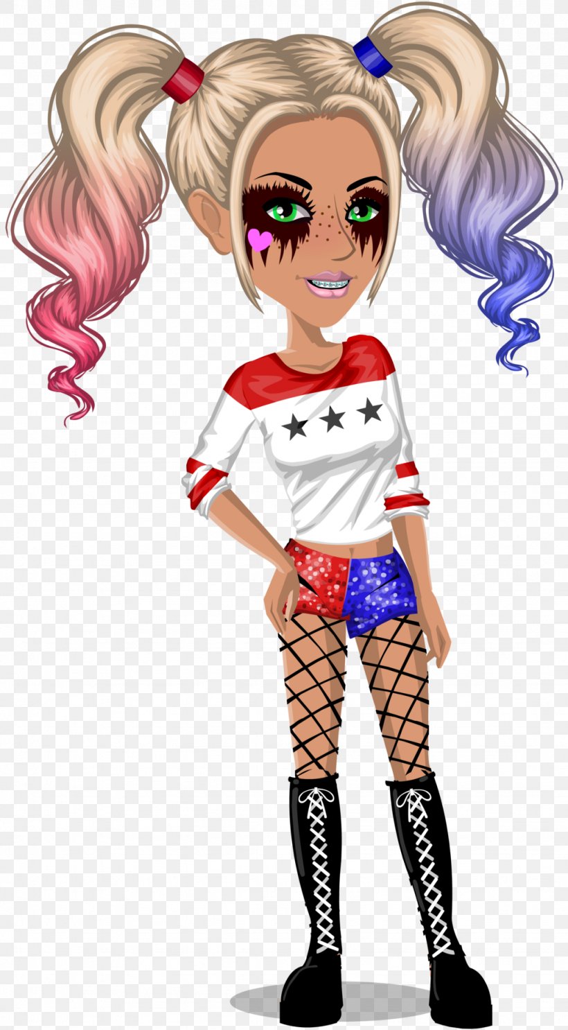 MovieStarPlanet Harley Quinn YouTube Character, PNG, 1024x1856px, Watercolor, Cartoon, Flower, Frame, Heart Download Free