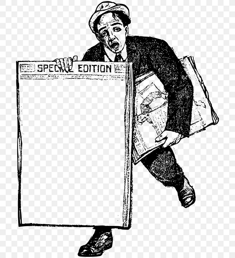 Paperboy Free Newspaper Clip Art, PNG, 716x900px, Paperboy, Art, Black And White, Cartoon, Clothing Download Free