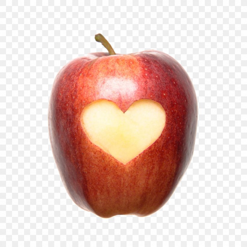 Heart Apple, PNG, 1000x1000px, Watercolor, Cartoon, Flower, Frame, Heart Download Free