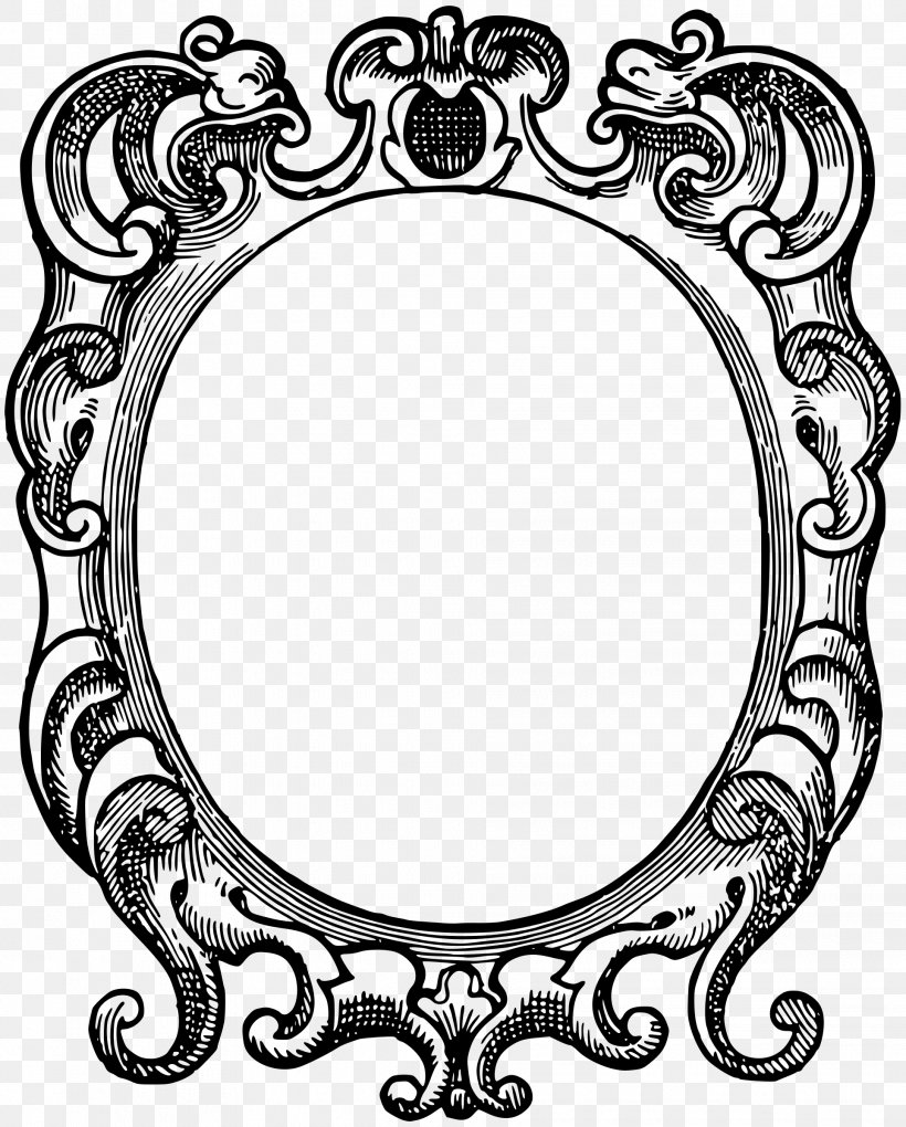 Picture Frames Clip Art, PNG, 1928x2400px, Picture Frames, Black And White, Body Jewelry, Decorative Arts, Drawing Download Free