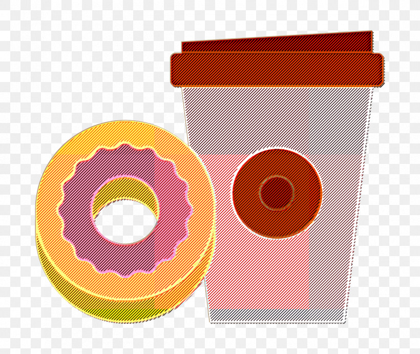Coffee Icon Paper Cup Icon Donut Icon, PNG, 1196x1008px, Coffee Icon, Donut Icon, Orange, Paper Cup Icon, Plastic Download Free