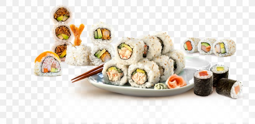 California Roll Japanese Cuisine Sushi Makizushi Yakisoba, PNG, 885x431px, California Roll, Appetizer, Asian Food, Cuisine, Dish Download Free